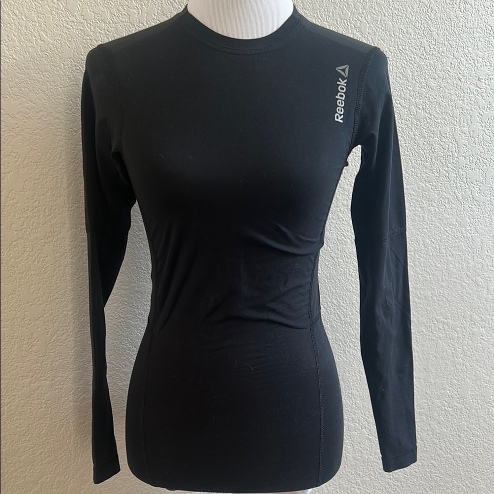Reebok Playice Black Fitted Bodysuit Top Small